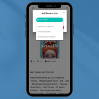 Bookfinity Lists Screenshot on homepage
